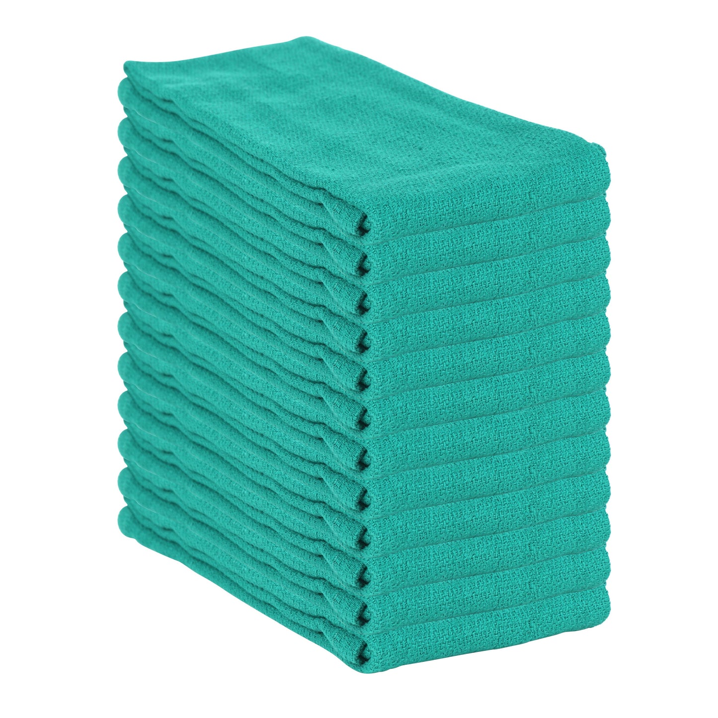 Arkwright Home Huck Cotton Cleaning Towels 16x26 Green (12/Pack) (PNP-ABSBNT-HGRN)