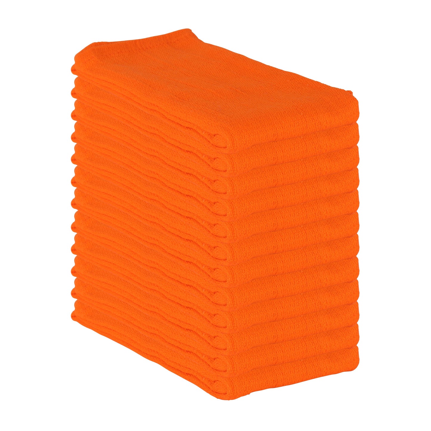 Arkwright Home Huck Cotton Cleaning Towels 16x26 Orange (12/Pack) (PNP-ABSBNT-ORNG)