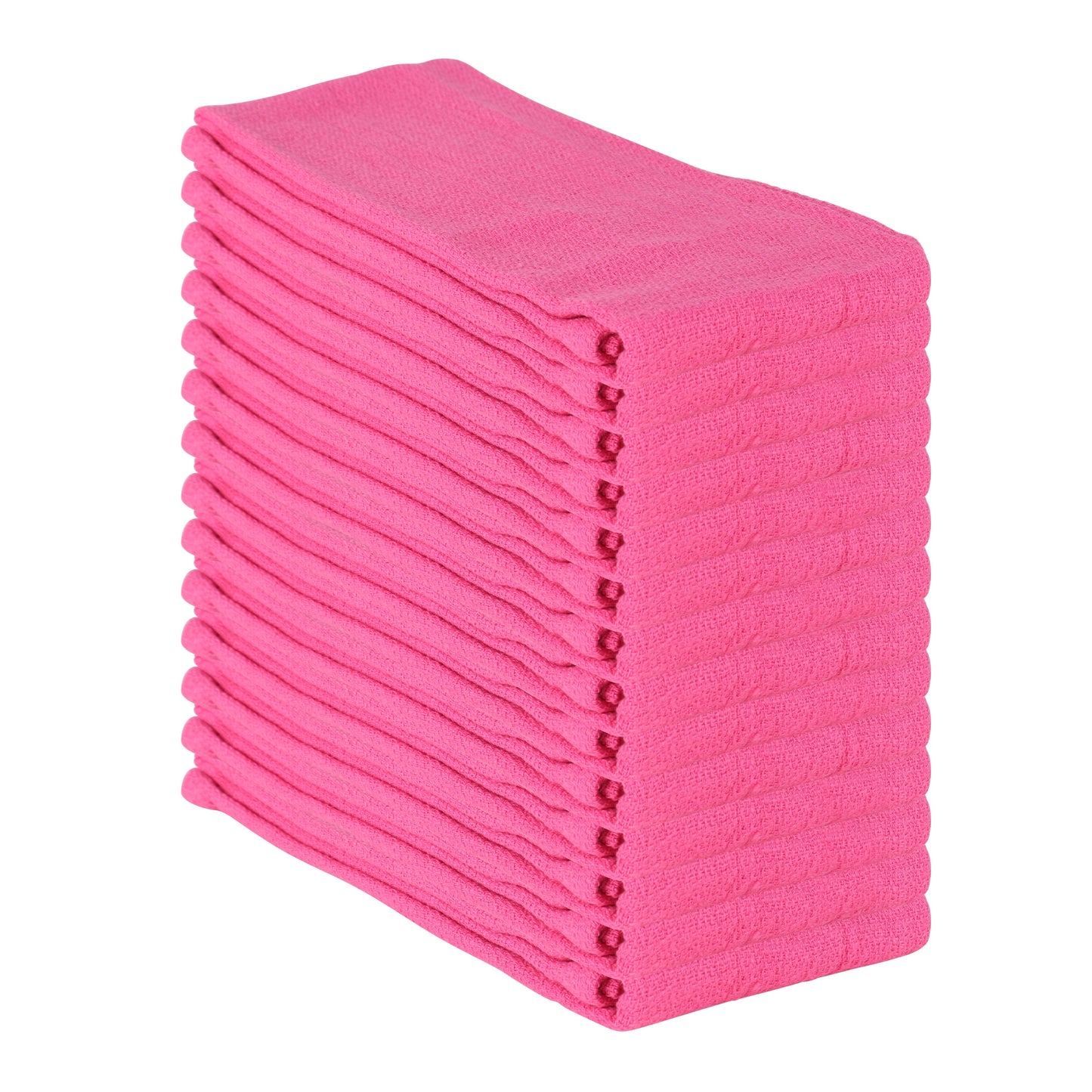 Arkwright Home Huck Cotton Cleaning Towels 16x26 Pink (12/Pack) (PNP-ABSBNT-PINK)