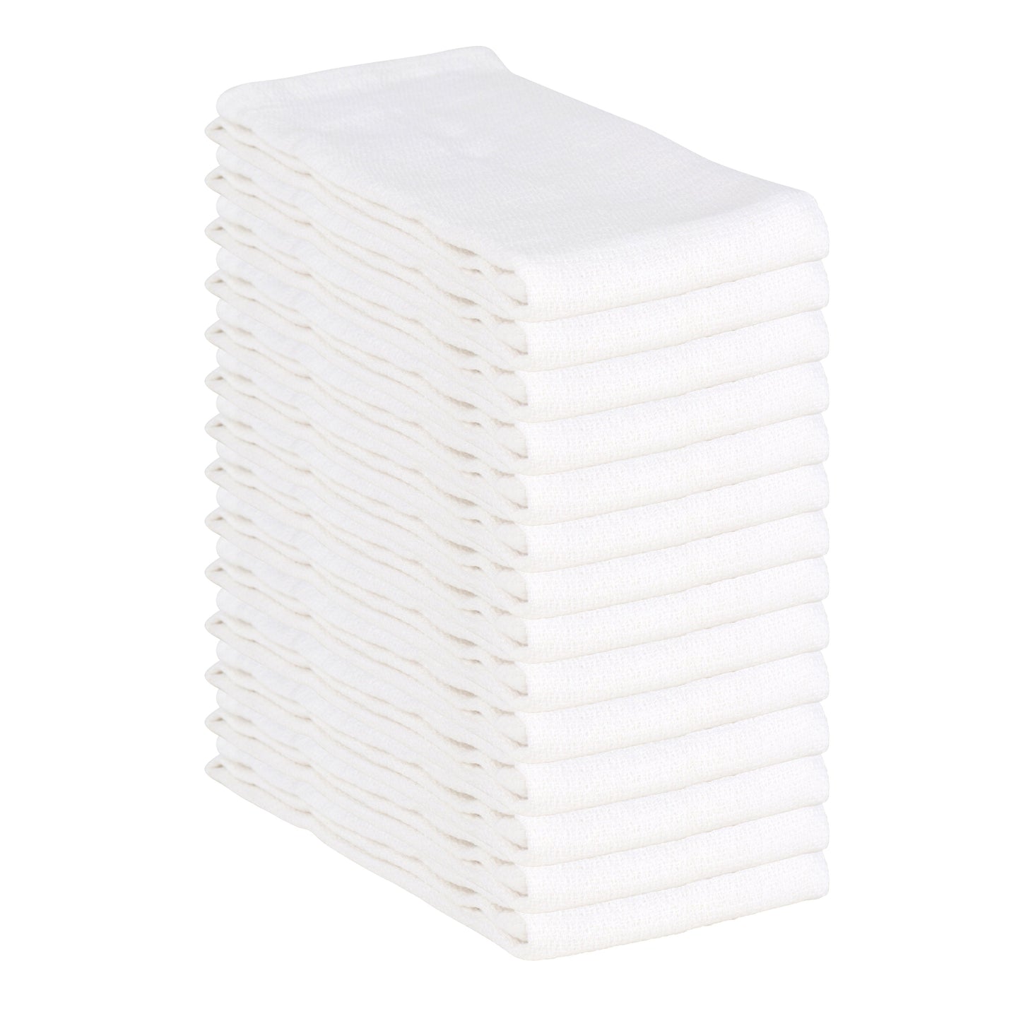 Arkwright Home Huck Cotton Cleaning Towels 16x26 White (12/Pack) (PNP-ABSBNT-WHTE)