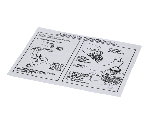 American Dish Service 089-9205 Decal, Cleaning Instruction ( (ADS089-9205)