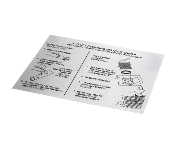 American Dish Service 089-9206 Decal, Cleaning Instruction, (ADS089-9206)