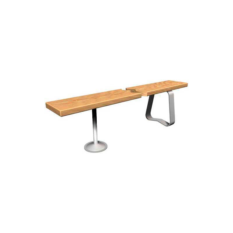Global Industrial Steel Tube Pedestal Legs for Plastic Locker Benches, Gray, Each (WBB490815)
