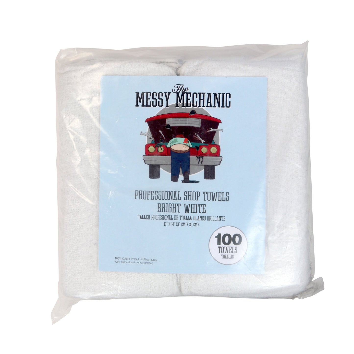 Arkwright Home Messy Mechanic Shop Towels 100PK White (1Bag) (PNP-WST100-BG)