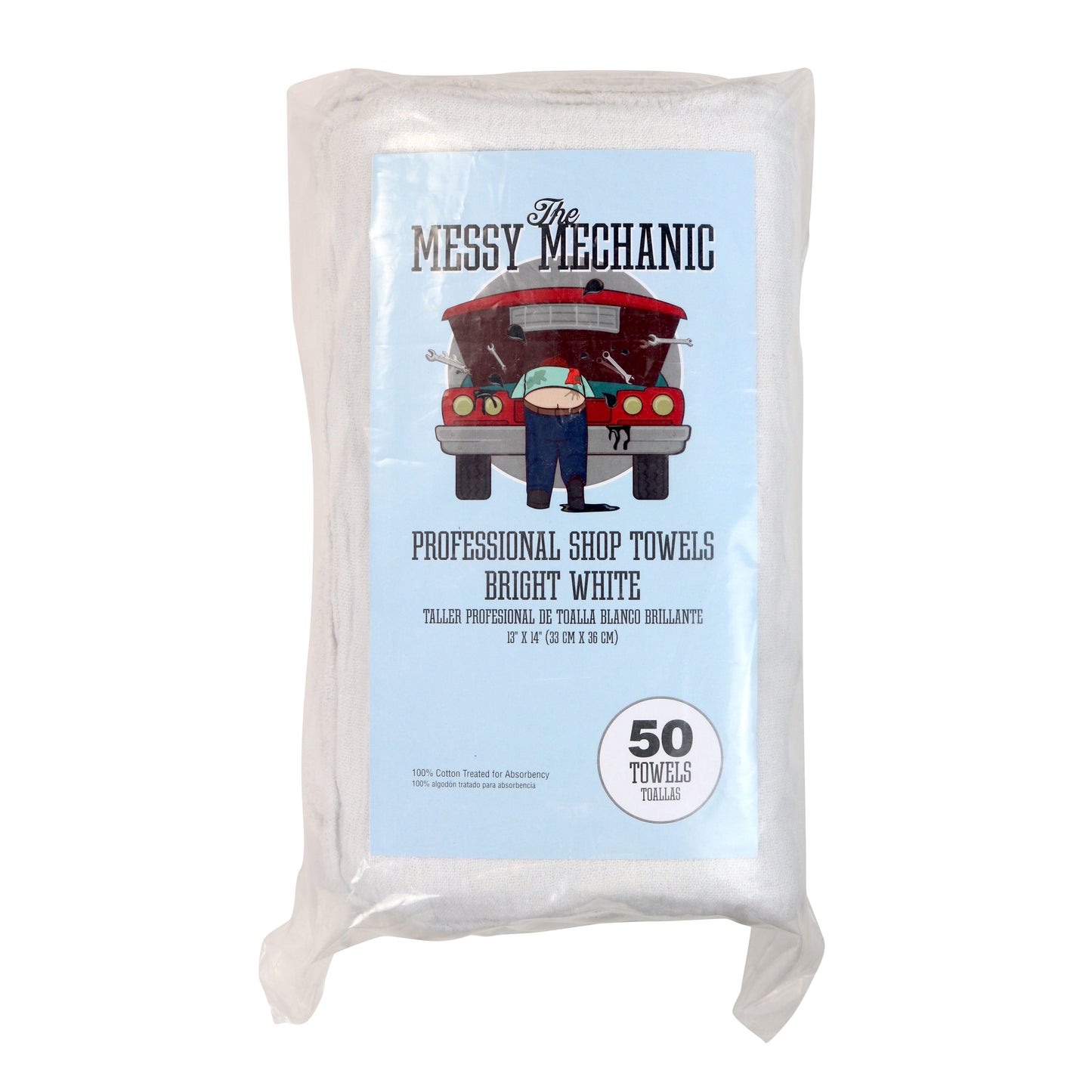 Arkwright Home Messy Mechanic Shop Towels 50PK White (1Bag) (PNP-WST50-BG)
