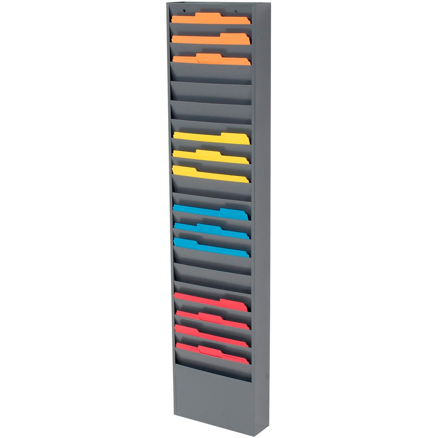 Global Industrial 20 Pockets - Medical Chart Hanging Wall File Holder - Gray (WB806409)