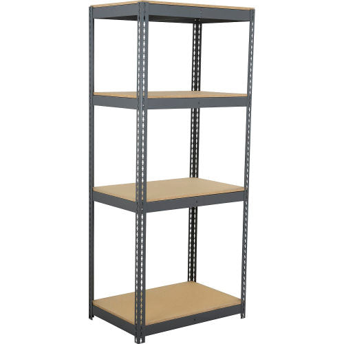 Global Industrial 4 Shelf, Extra Heavy Duty Boltless Shelving, Starter, 36"W x 18"D x 60"H,Wood Deck (WB601879)