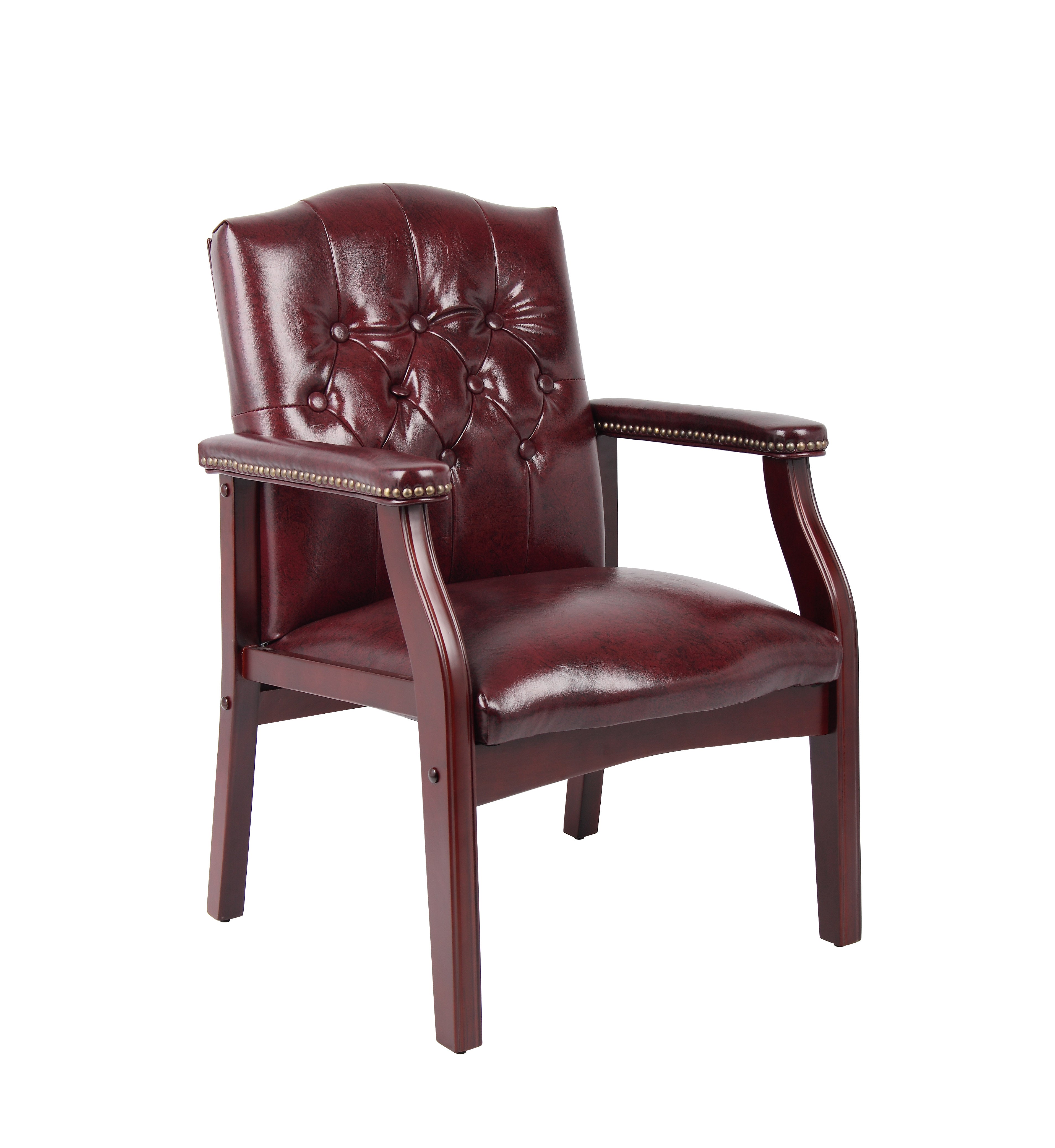 traditional-oxblood-vinyl-guest-accent-or-dining-chair-w-mahogany-finish-b959-by_1