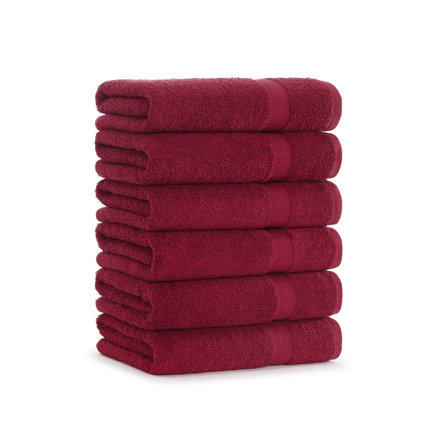 Arkwright Home True Color Bath Towel 25x52 Burgundy (6/Pack) (P-BATH-BD-6)