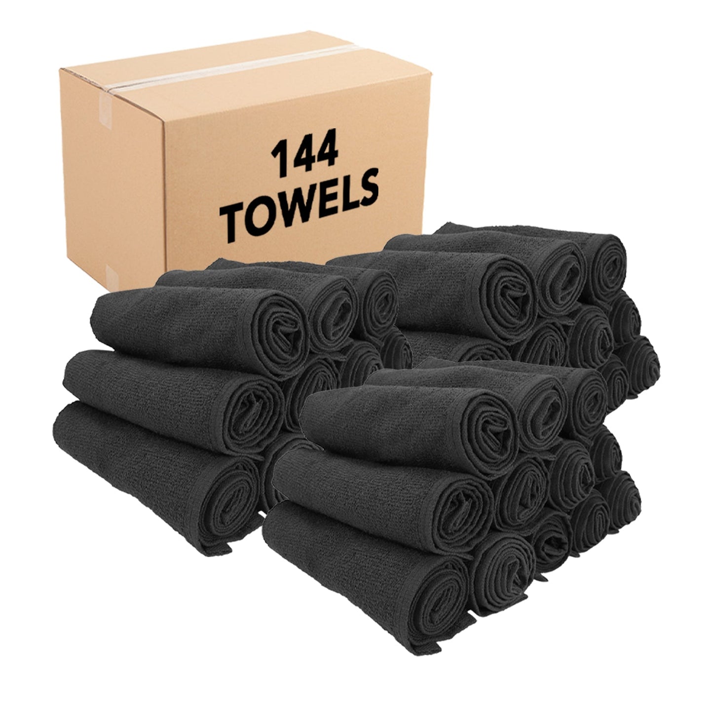 Hospeco® Cotton Salon Towel 16x28 Black, 12/Pack (HOSBB-1628-3BLK)