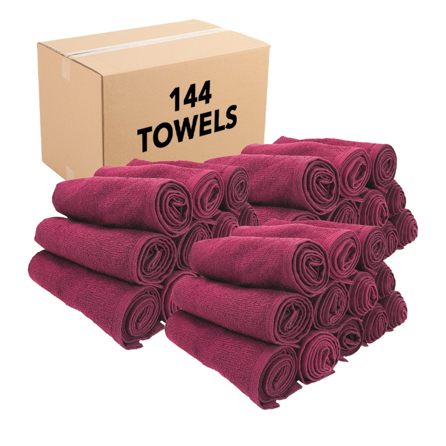 Hospeco® Cotton Salon Towel 16x28 Burgundy, 12/Pack (HOSBB-1628-3BUR)