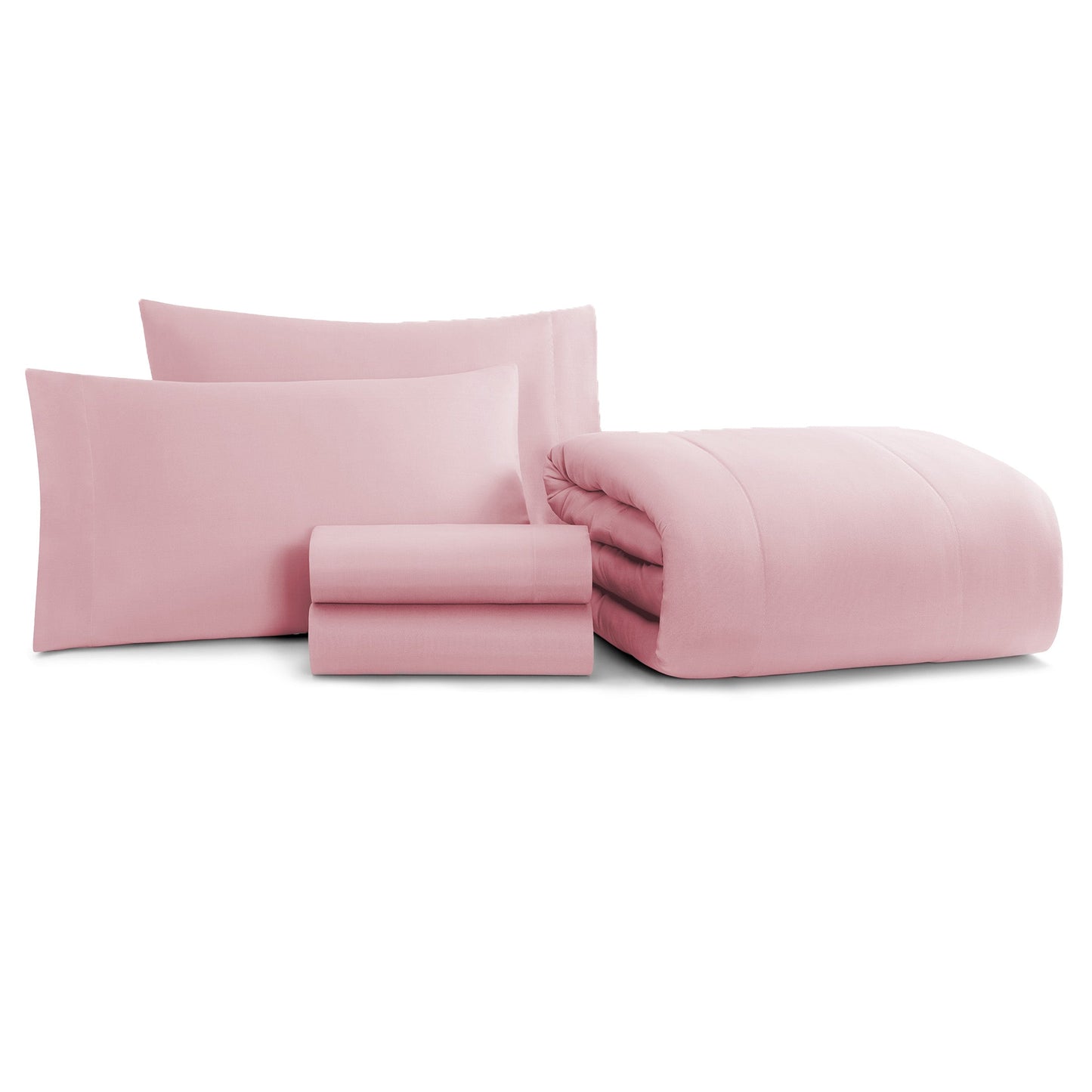 Arkwright Home Family Essentials Bed in Bag 5PC - TWIN - Rose (P-BIAB-TW--RO)