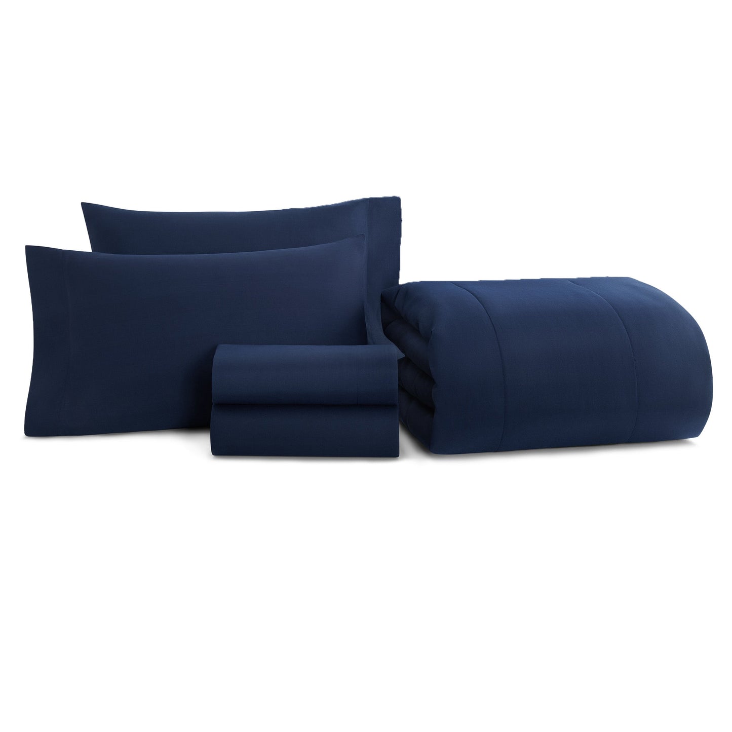 Arkwright Home Family Essentials Bed in Bag 5PC - TWIN - Navy (P-BIAB-TW-NV)