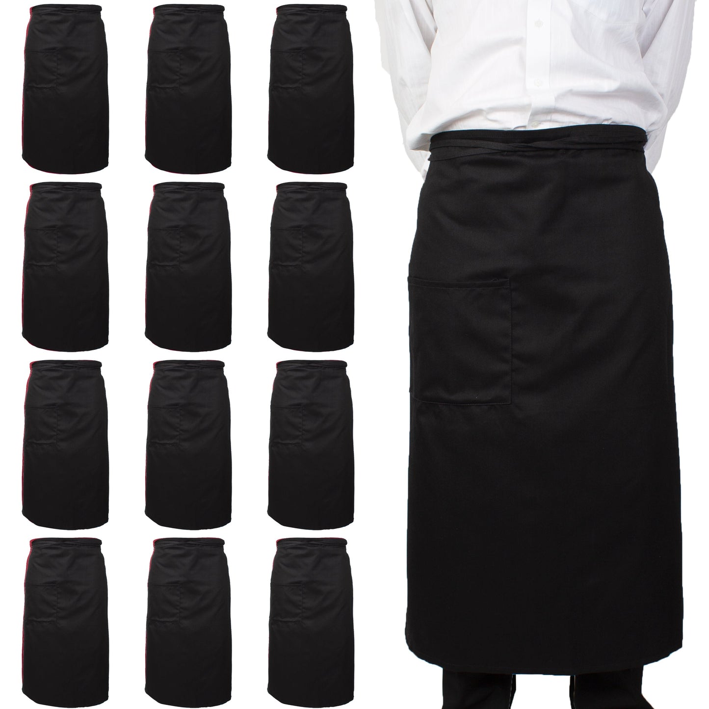 Arkwright Home Mariposa Bistro Apron 33x30 Black (12/Pack) (PNP-BISTROAPR-BLK)
