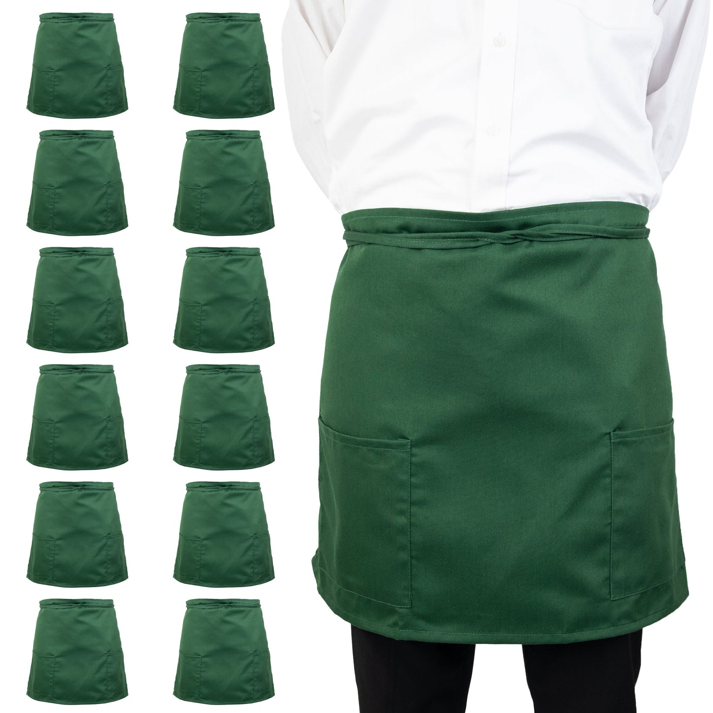 Arkwright Home Mariposa Half-Bistro Apron 18x30 Hunter Green (12/Pack) (PNP-BISTROHLF-HGR)