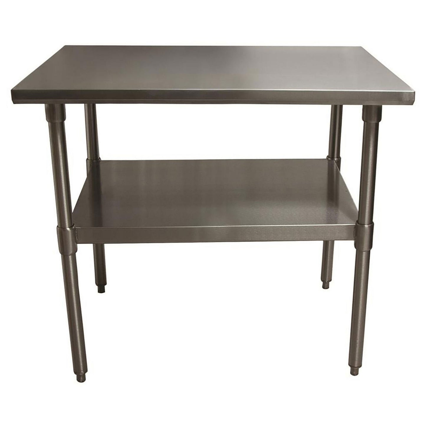 BK Resources Stainless Steel Flat Top Work Tables, 48w x 30d x 36h, Silver, 2/Pallet (BKE2VT4830)