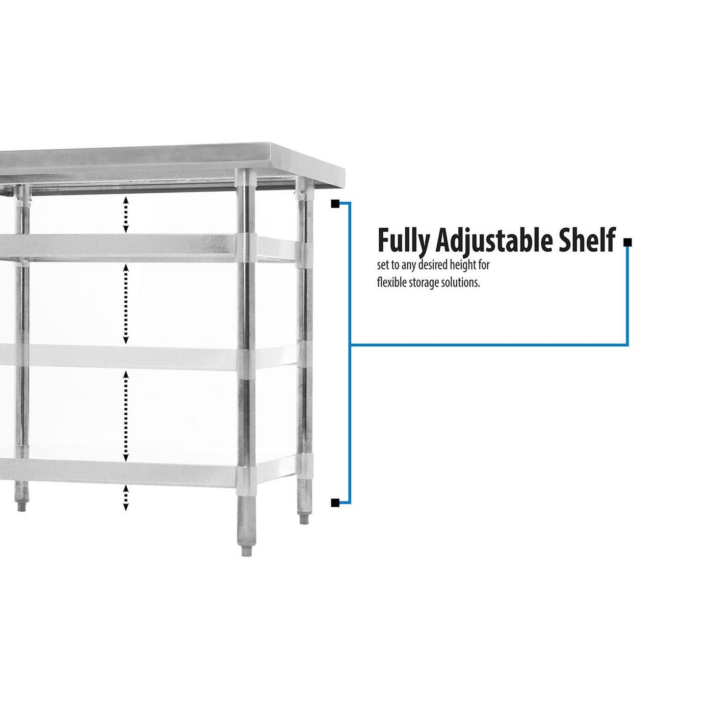 BK Resources Stainless Steel Flat Top Work Tables, 60w x 30d x 36h, Silver, 2/Pallet (BKE2VT6030)