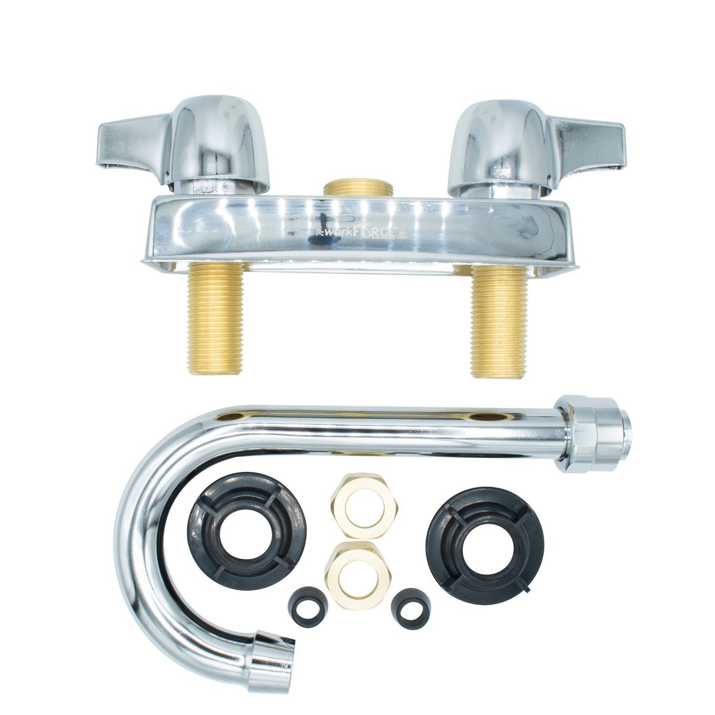 BK Resources WorkForce Standard Duty Faucet. 7.88" Height/3.5" Reach, Chrome-Plated Brass (BKEBKD3G)