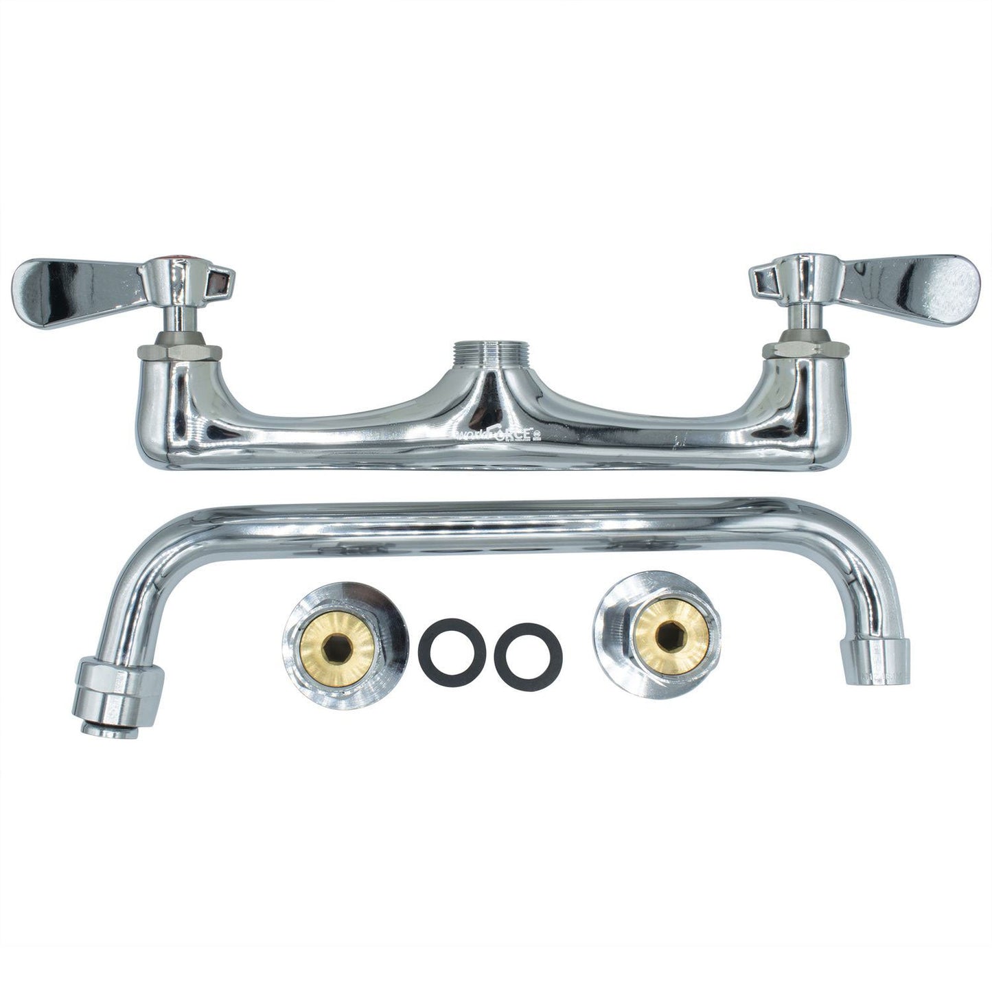 BK Resources WorkForce Standard Duty Faucet, 8" Height/10" Reach, Chrome-Plated Brass (BKEBKF8W10M)