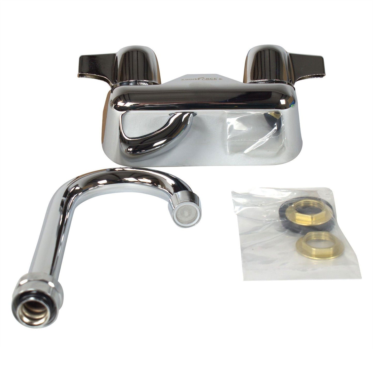 BK Resources WorkForce Standard Duty Faucet, 7.88" Height/3" Reach, Chrome-Plated Brass (BKEBKFW3GM)