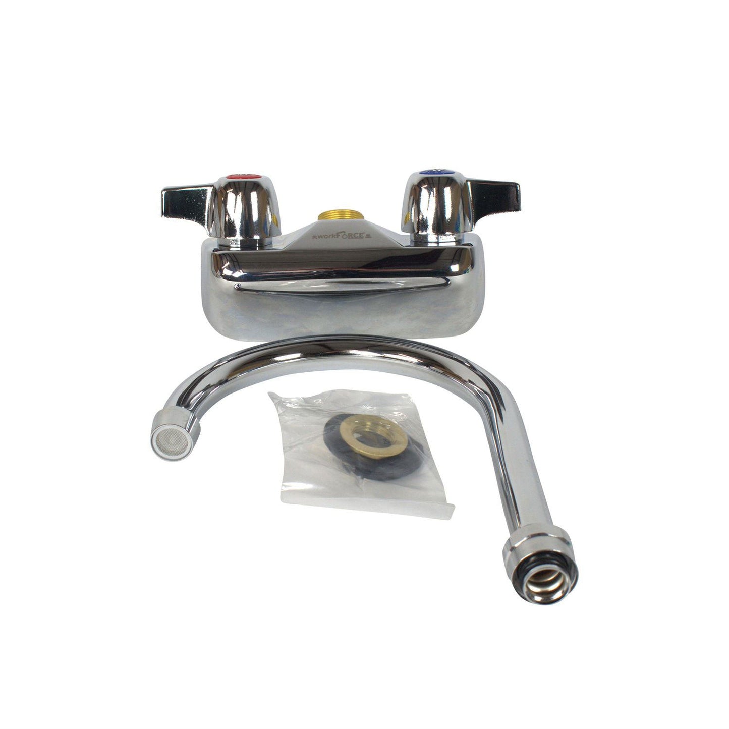 BK Resources WorkForce Standard Duty Faucet, 9.5" Height/5" Reach, Chrome-Plated Brass (BKEBKFW5GM)