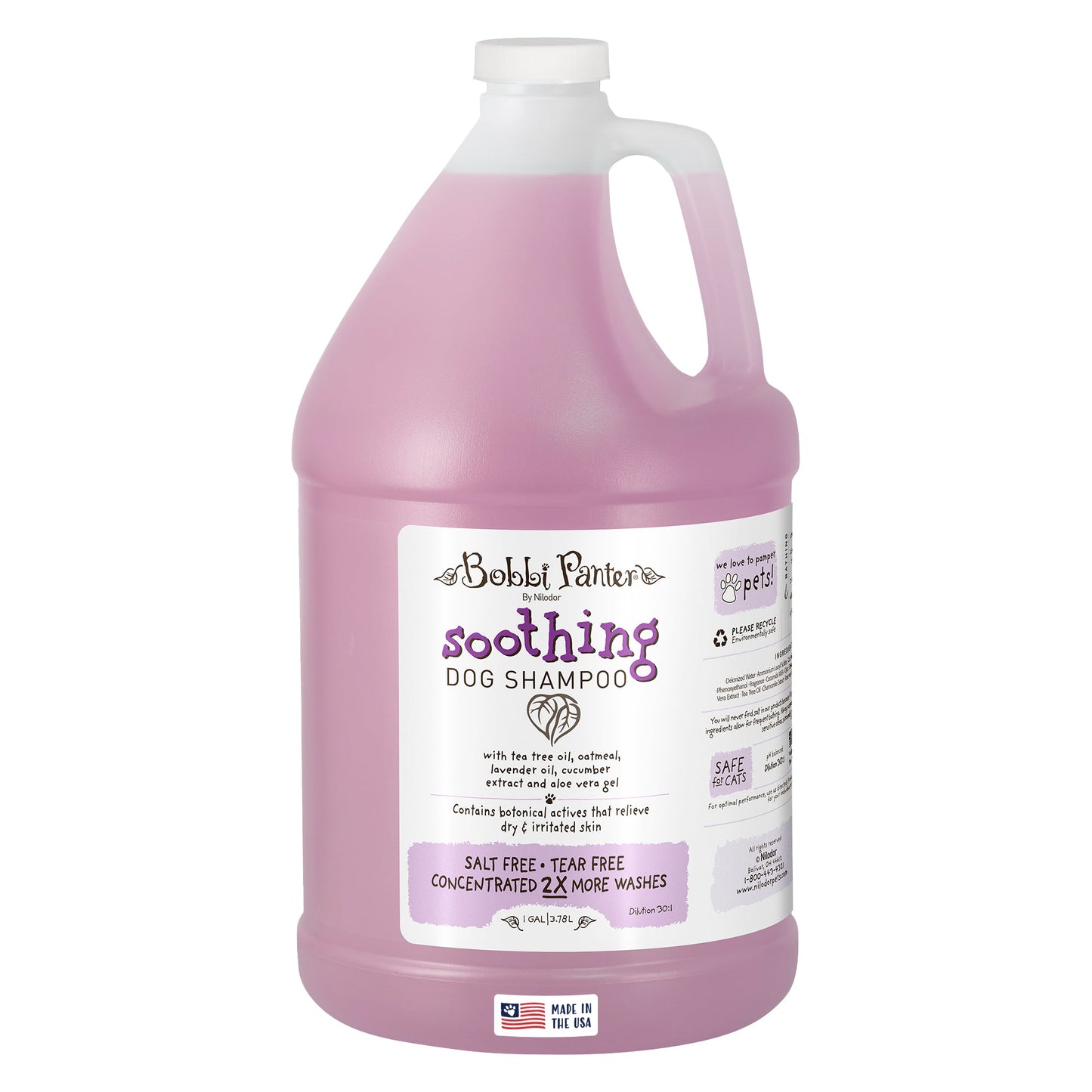 Bobbi Panter® Botanicals Soothing Dog Shampoo, Lavender/Cucumber (Gallon), 4/Case (BP00027-CS)