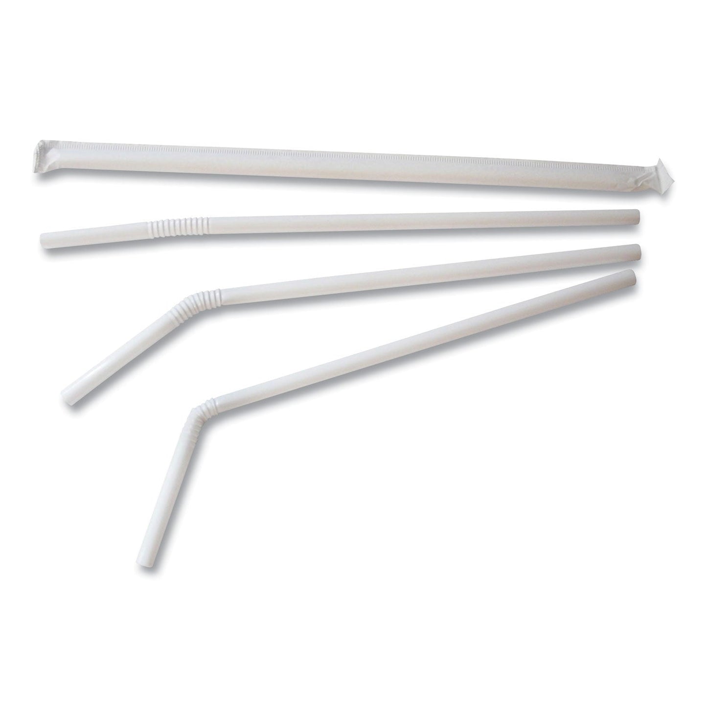 Berkley Square Individually Wrapped Straws, 7.75", Polypropylene, White, 400/Box (BSQ1245100)