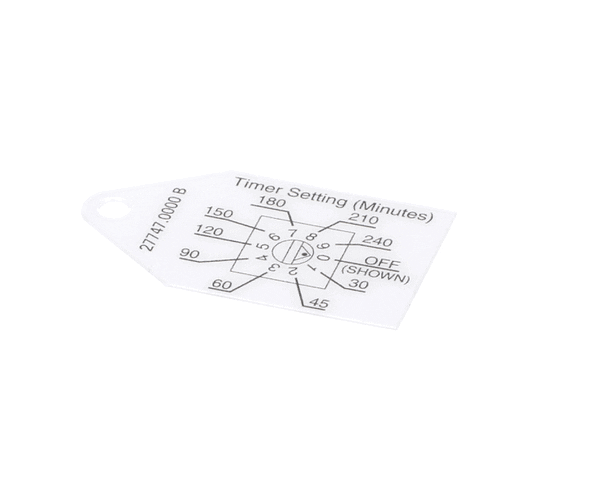Bunn 27747.0000 Tag, Timer Setting (BU27747-0000)