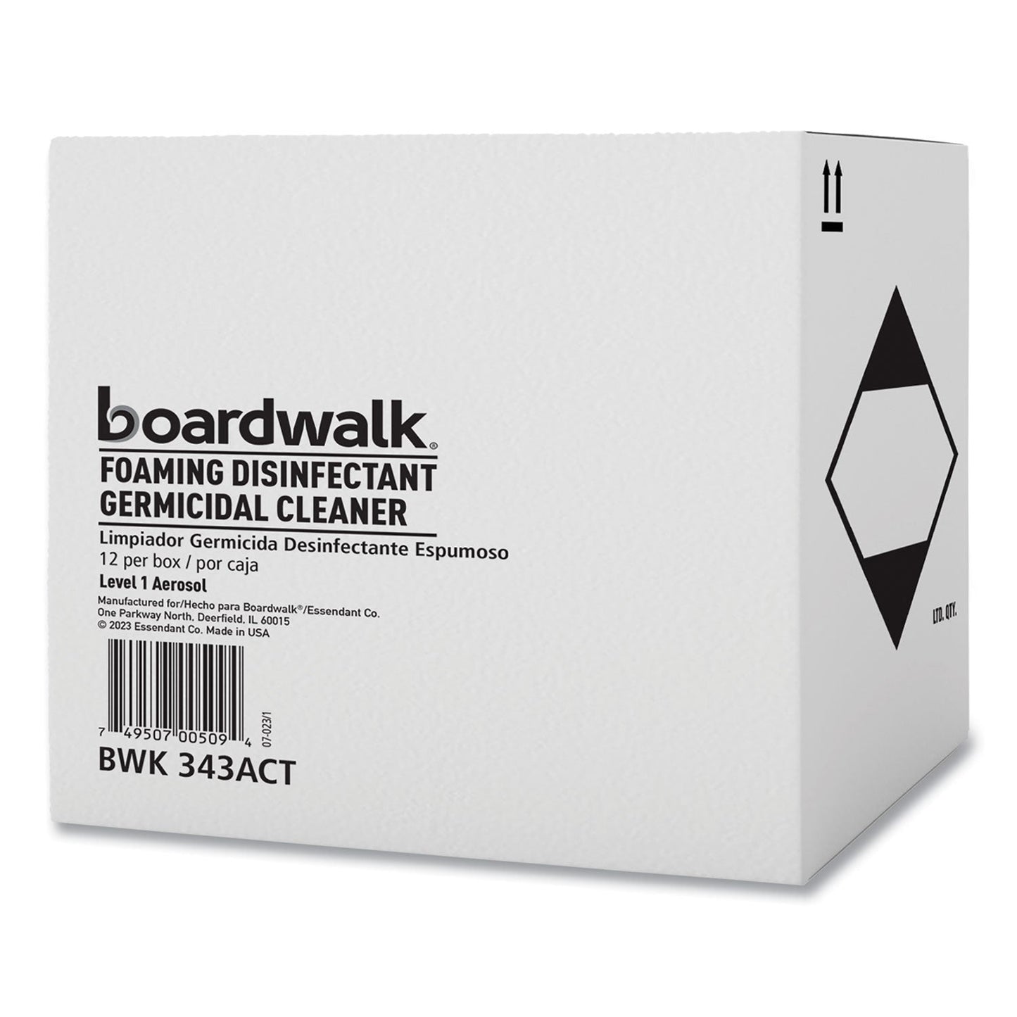 Boardwalk® Foaming Disinfectant Germicidal Cleaner, Flowery Scent, 19 oz Aerosol Can, 12/Carton (BWK343ACT)