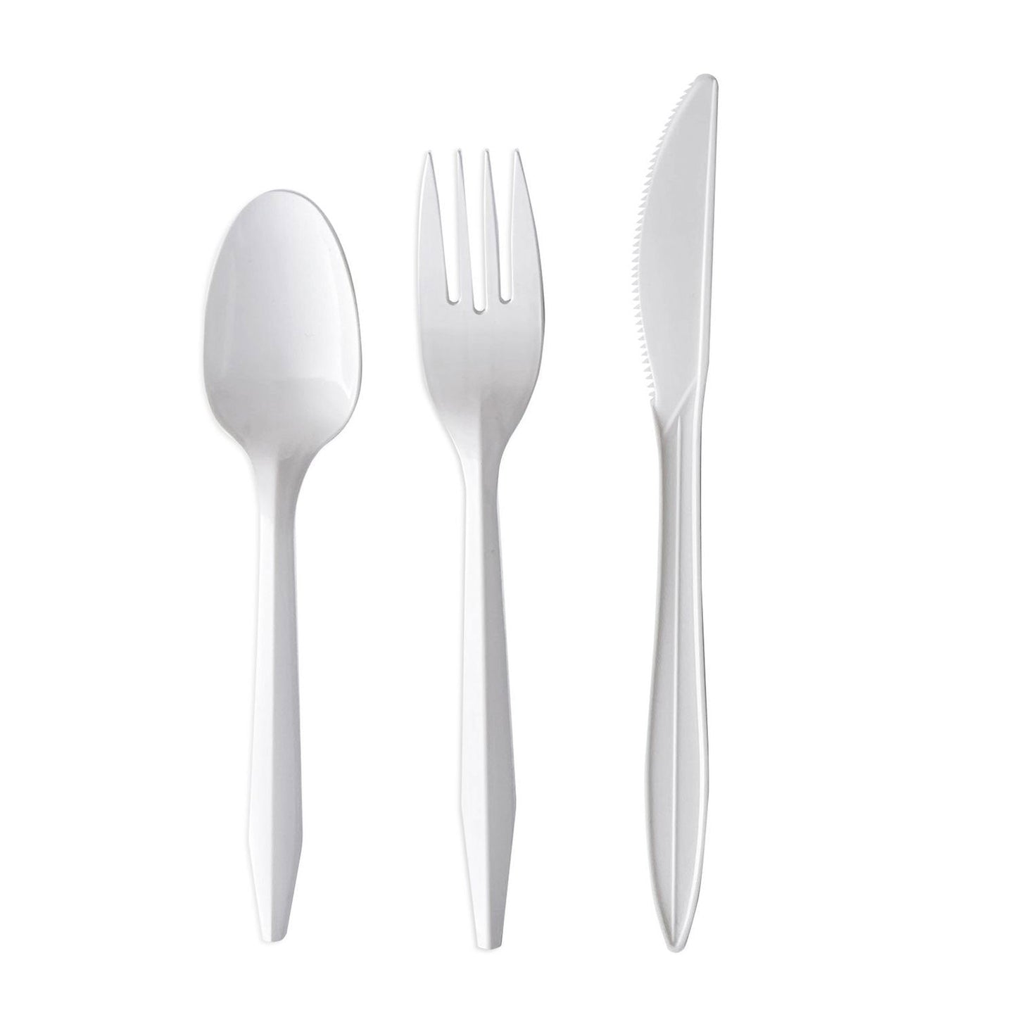 Boardwalk Three-Piece Cutlery Kit, Fork/Knife/Teaspoon, Mediumweight, White, 250/Carton (BWK3KITWHPS)