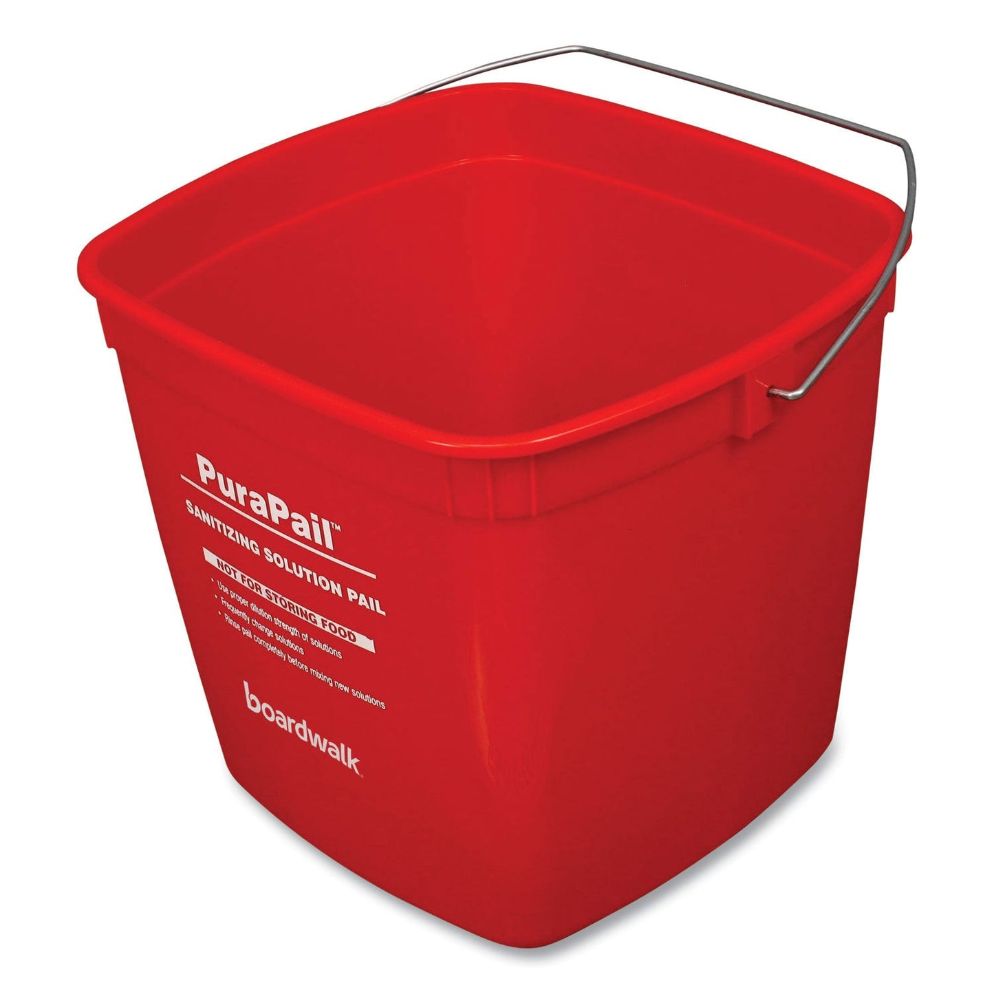 Boardwalk PuraPail, 6 qt, Polypropylene, Red/White (BWK6QTREDBKT)