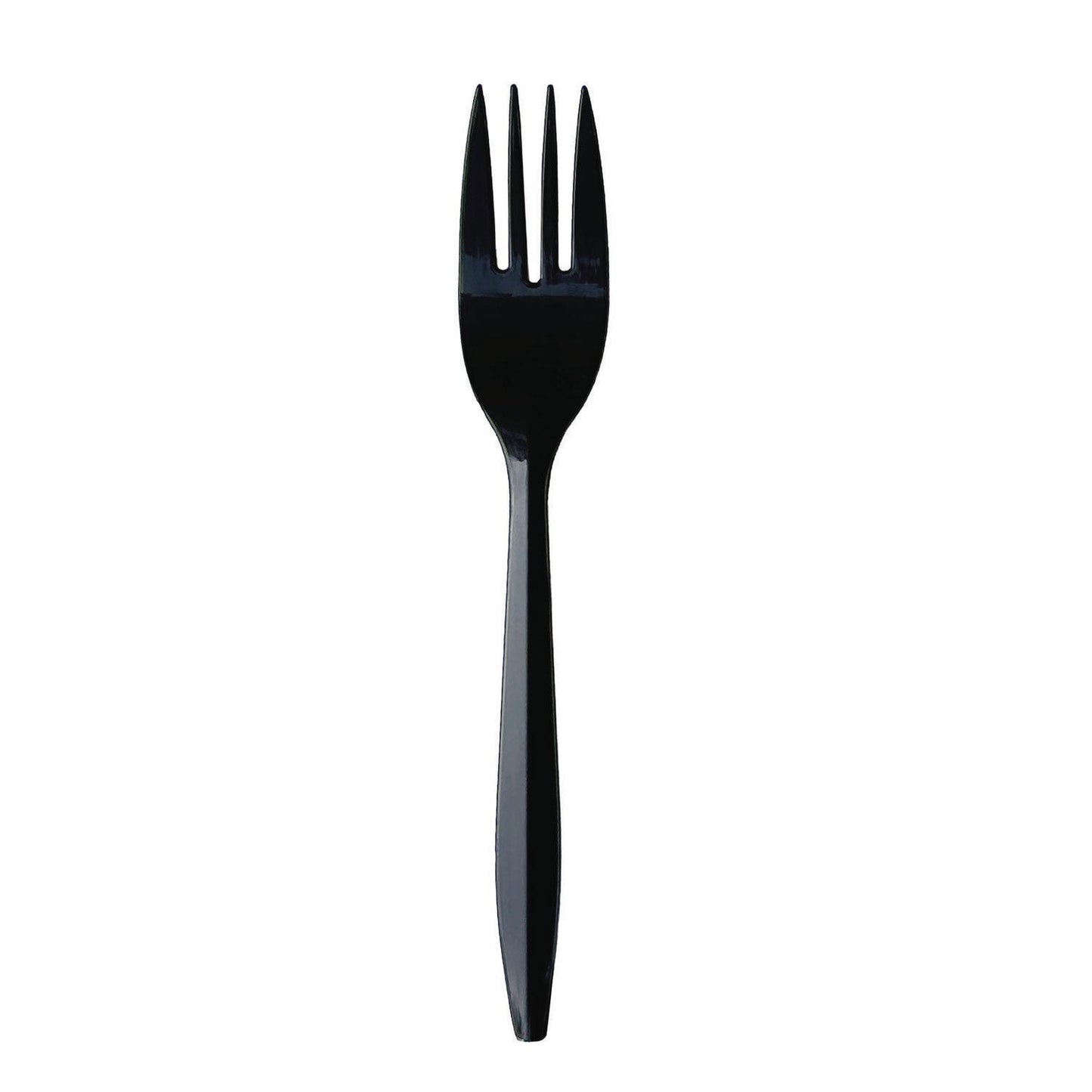 Boardwalk Mediumweight Wrapped Polypropylene Cutlery, Fork, Black, 1,000/Carton (BWKFORKBLPPIW)