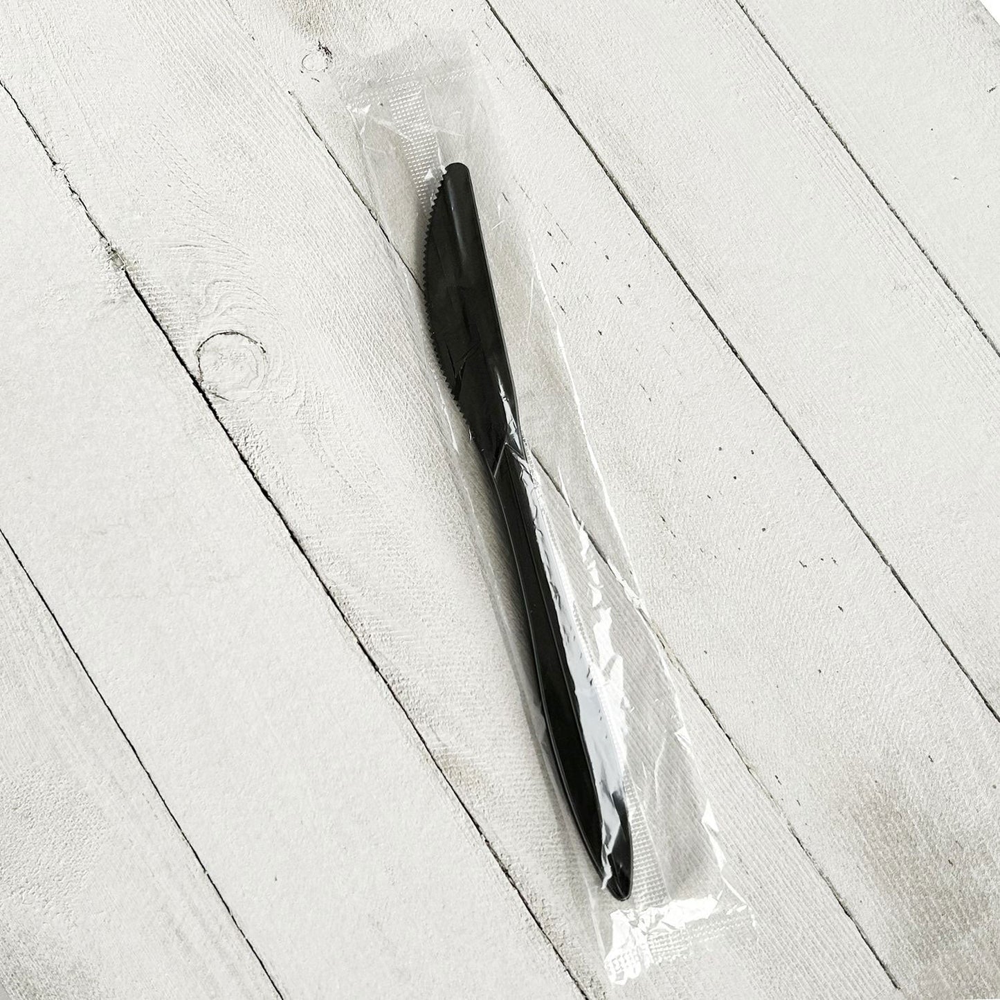 Boardwalk Mediumweight Wrapped Polypropylene Cutlery, Knife, Black, 1,000/Carton (BWKKNIFEBLPPIW)