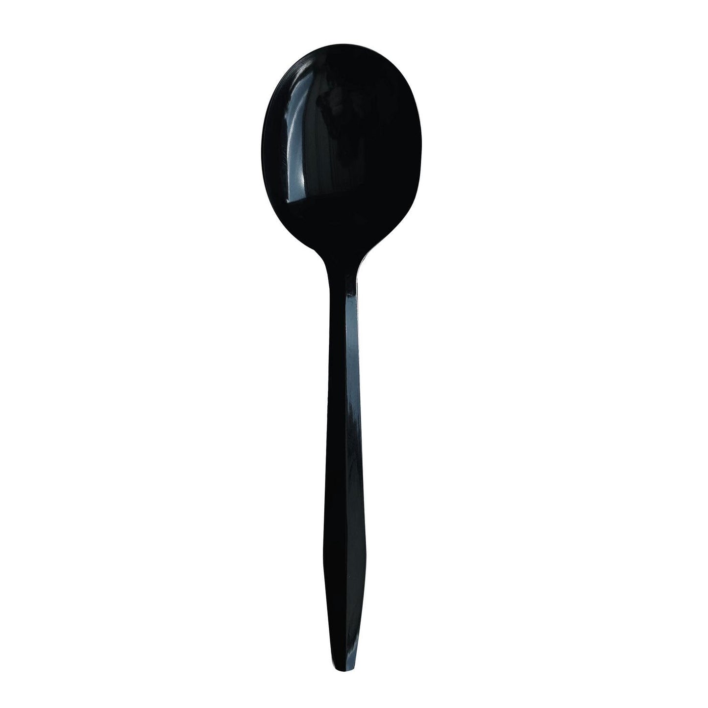 Boardwalk Heavyweight Polypropylene Cutlery, Soup Spoon, Black, 1,000/Carton (BWKSOUPBLHVY)