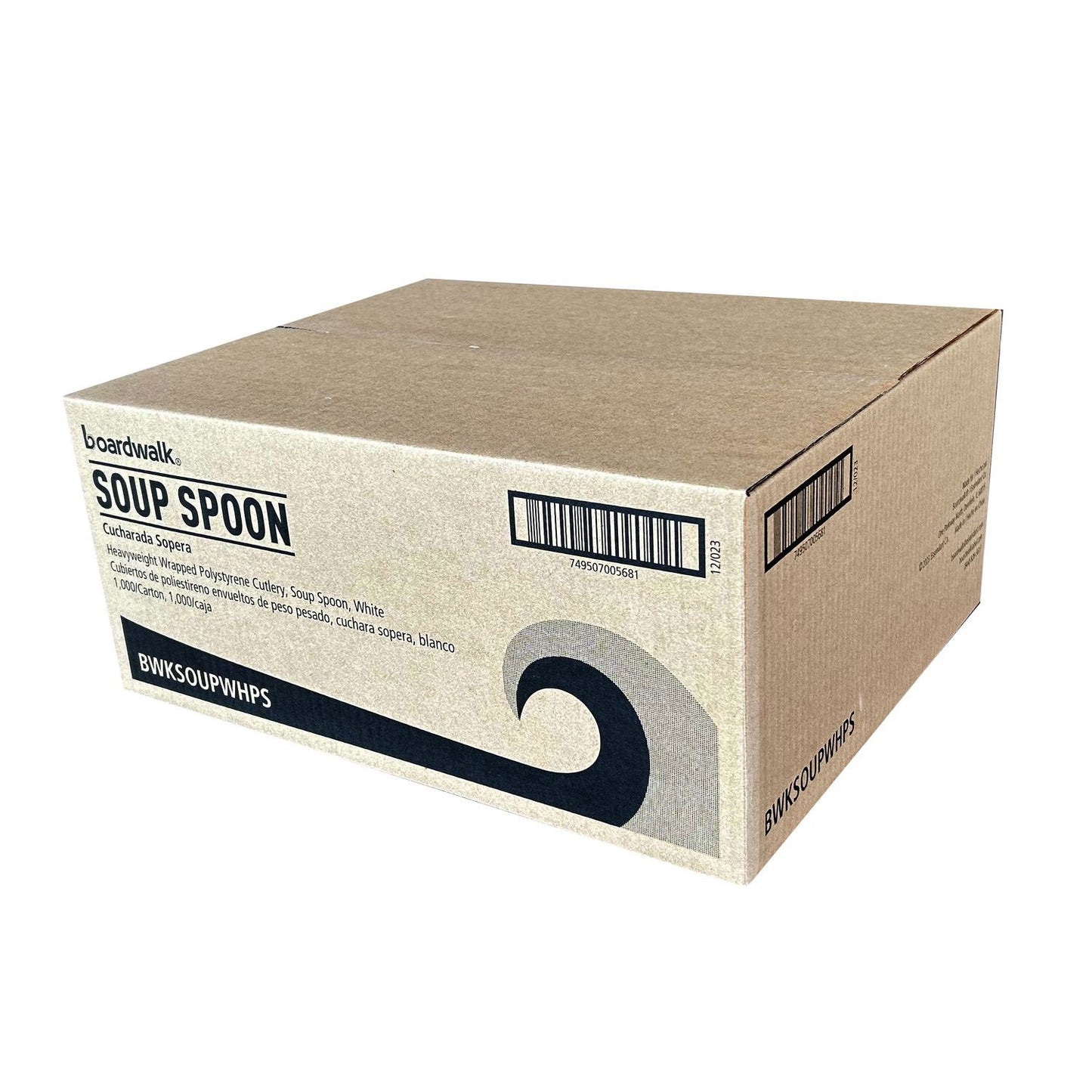Boardwalk Heavyweight Wrapped Polystyrene Cutlery, Soup Spoon, White, 1,000/Carton (BWKSOUPWHPS)