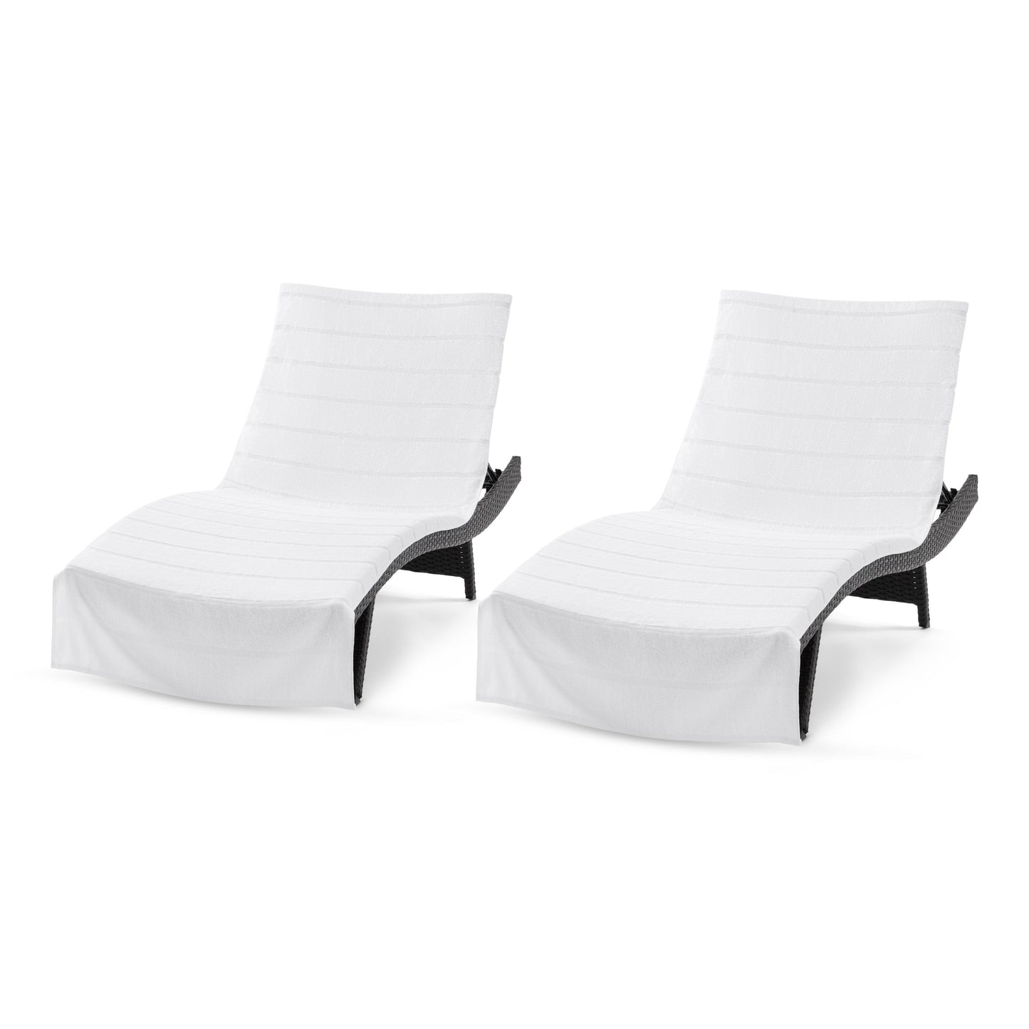 Arkwright Home Las Rayas Chaise Cover 30x85 White (2/Pack) (P-CC-HS3085WH-2)