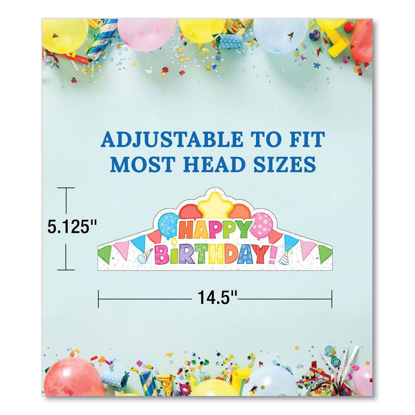 Carson-Dellosa Education Student Crown, Birthday, 14.5 x 5.13, Assorted Colors, 30/Pack (CDP101100)