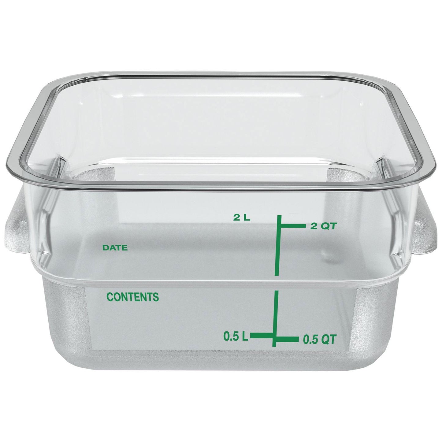Carlisle Squares Polycarbonate Food Storage Container, 2 qt, 7.13 x 7.13 x 3.8, Clear, Plastic (CFS1195007)