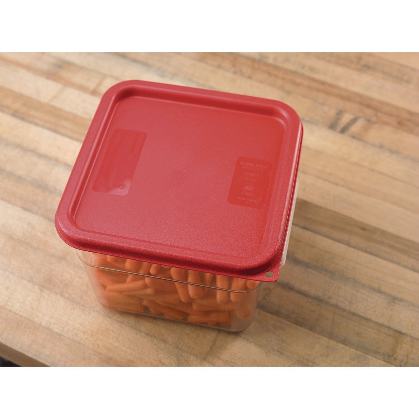 Carlisle Squares Food Storage Container Lid, 9 x 9 x 0.63, Red, Plastic (CFS1197105)