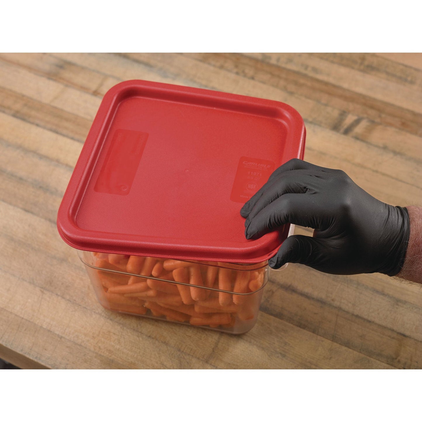 Carlisle Squares Food Storage Container Lid, 9 x 9 x 0.63, Red, Plastic (CFS1197105)
