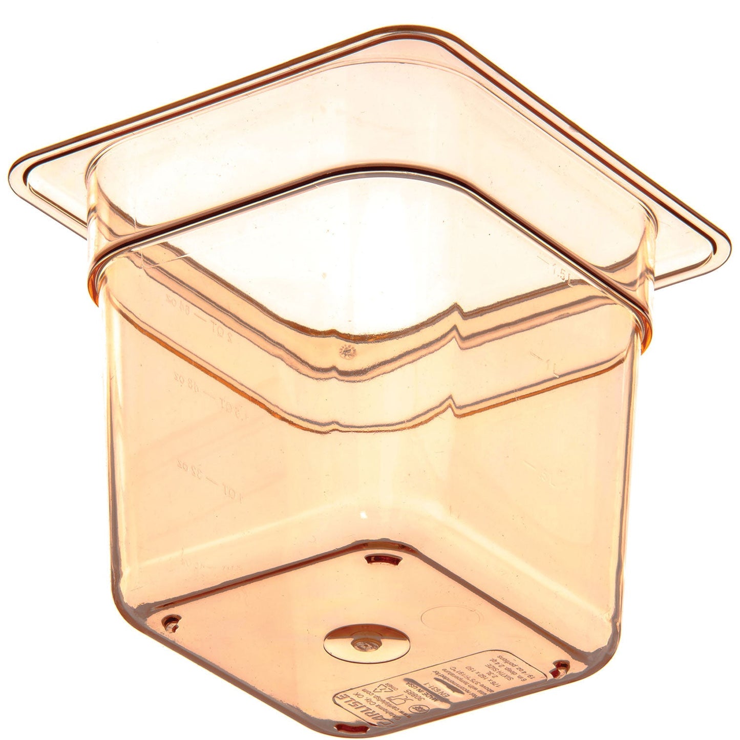 Carlisle StorPlus High Heat Food Pan, 2.5 qt, 6.38 x 6.75 x 6, Amber, Plastic (CFS3088513)