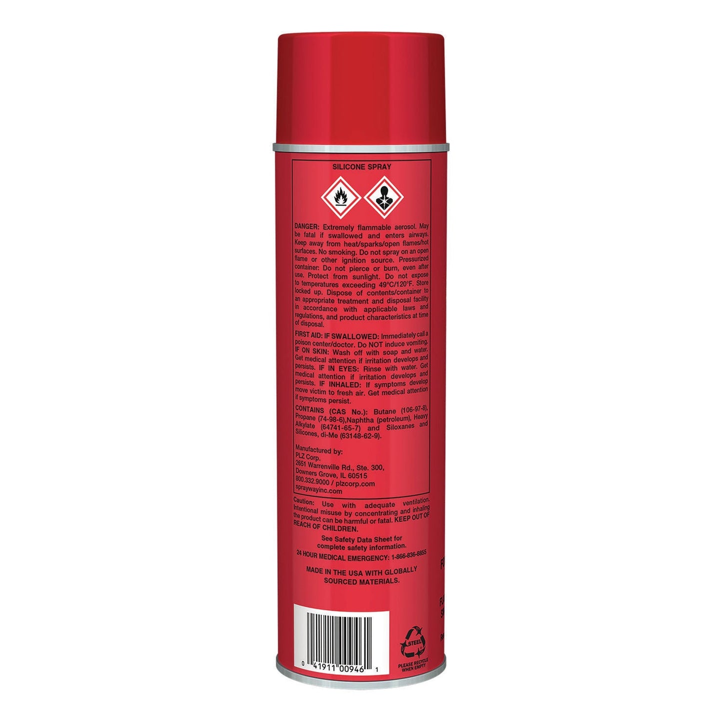 Sprayway Silicone Spray, 11 oz Aerosol Spray, 12 Cans (CGC946)