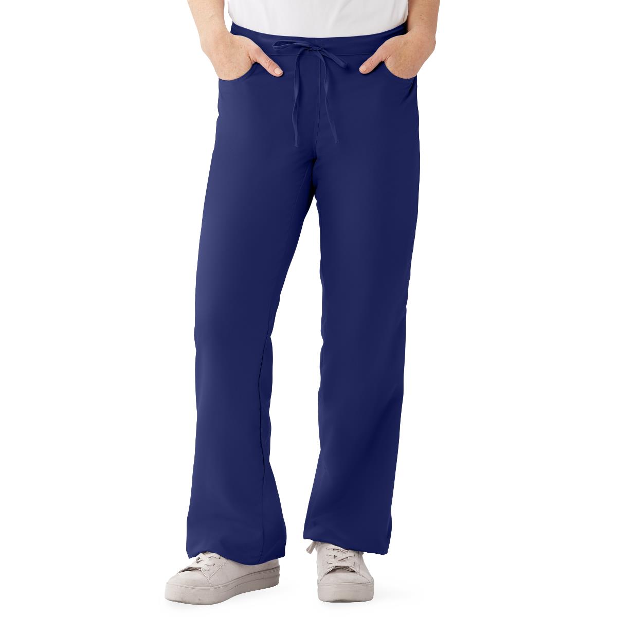 performax-womens-modern-fit-boot-cut-scrub-pants-with-2-pockets-navy-size-m-1-ea-865nntm_1