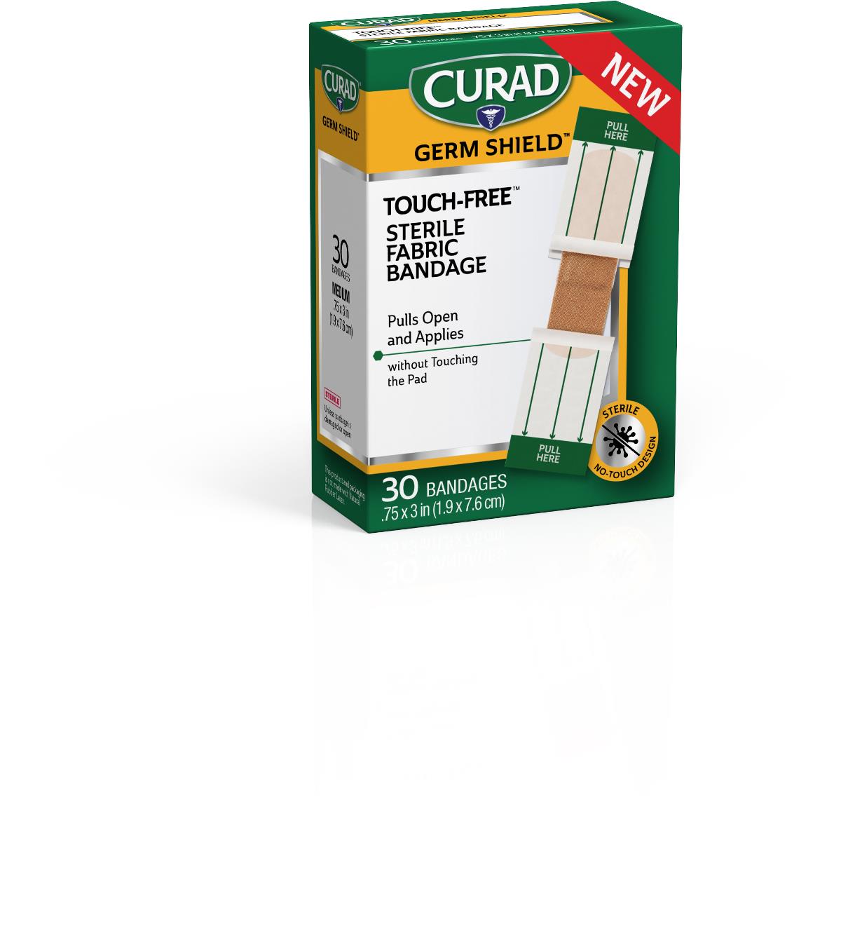 curad-germ-shield-touch-free-fabric-bandages-sterile-075-x-3-30-bx-24-cs-cur1930f_1