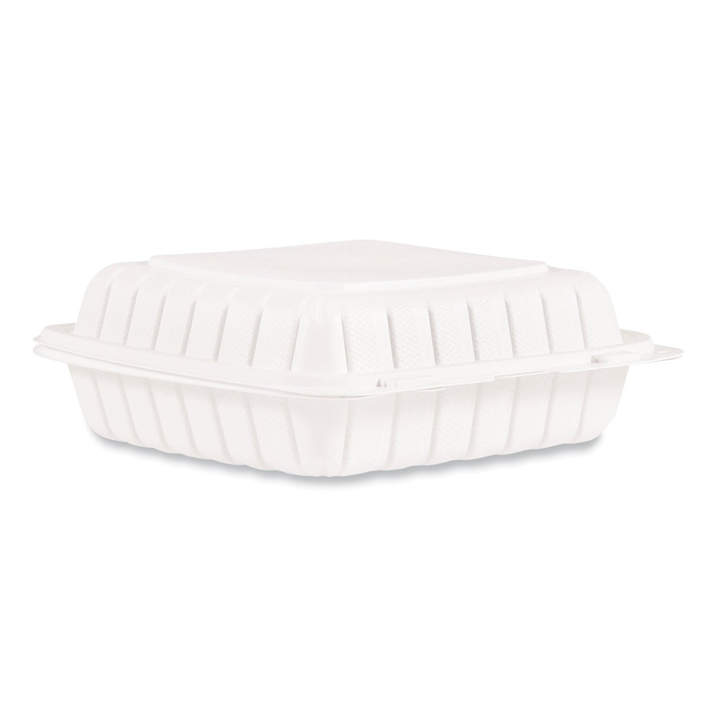 Dart Hinged Lid Containers, Single Compartment, 9 x 8.8 x 3, White, 150/Carton (DCC90MFPPHT1R)