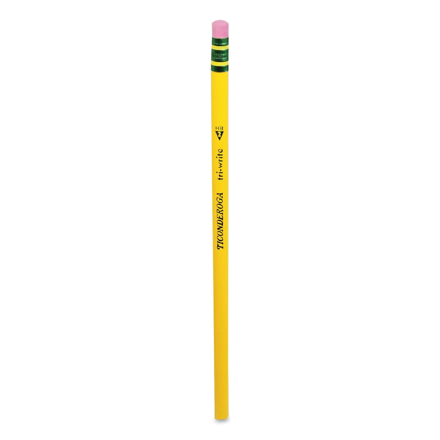Dixon Tri-Write Triangular Pencil, HB (#2), Black Lead, Yellow Barrel, 8/Pack (DIX13852)