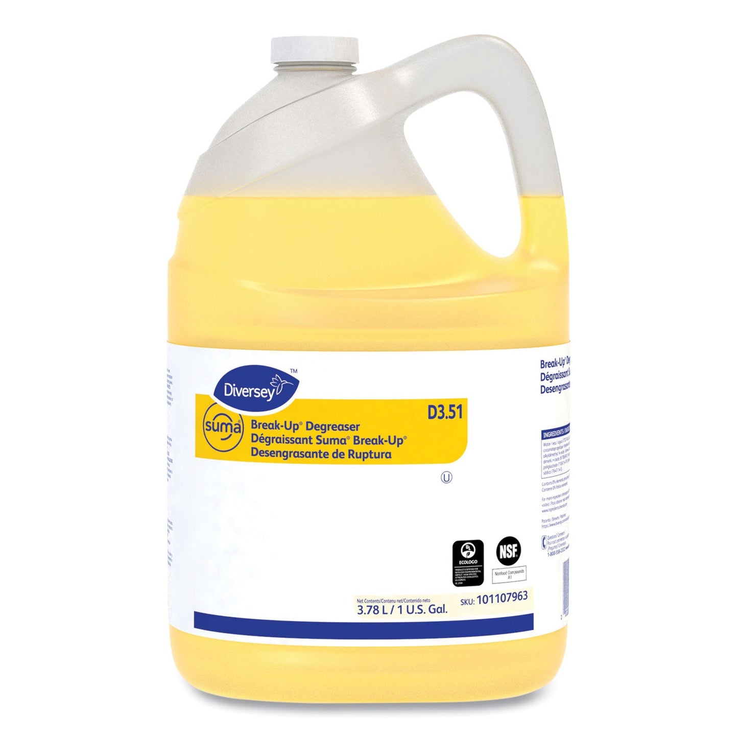Diversey Suma Break-Up Degreaser D3.51, Characteristic Scent, 1 gal Bottle, 4/Carton (DVO101107963)