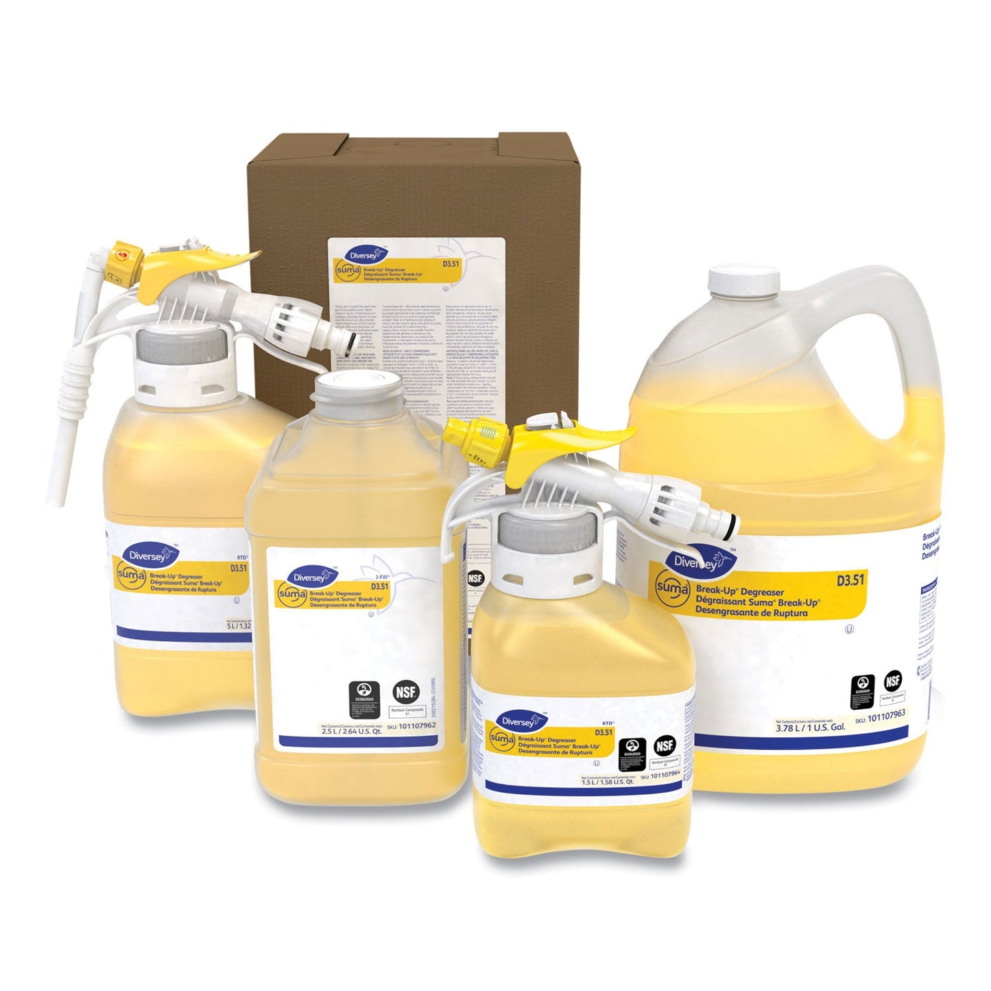 Diversey Suma Break-Up Degreaser D3.51, Characteristic Scent, 1 gal Bottle, 4/Carton (DVO101107963)