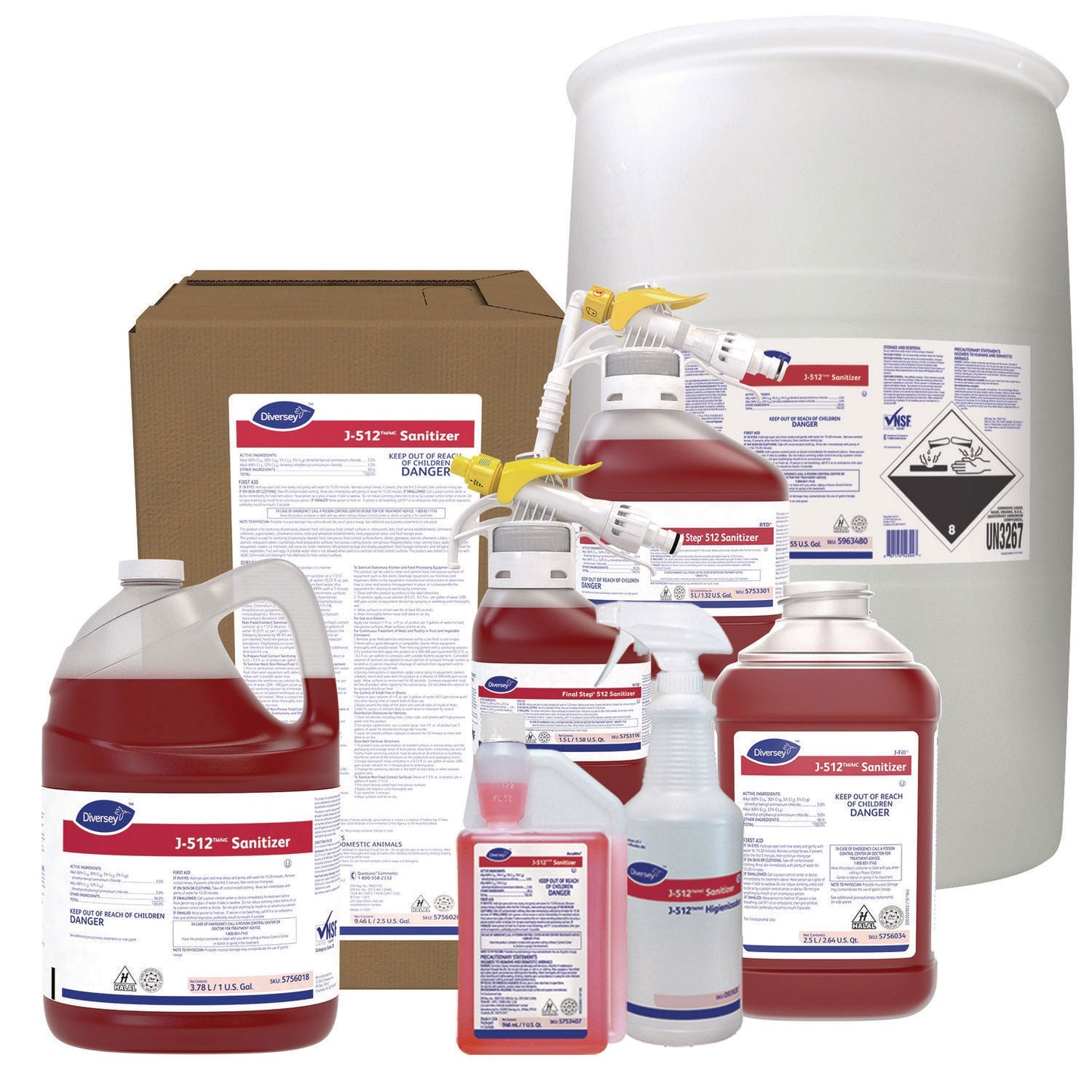 Diversey J-512TM/MC Sanitizer, Quaternary Scent, 55 gal Drum (DVO5963480)