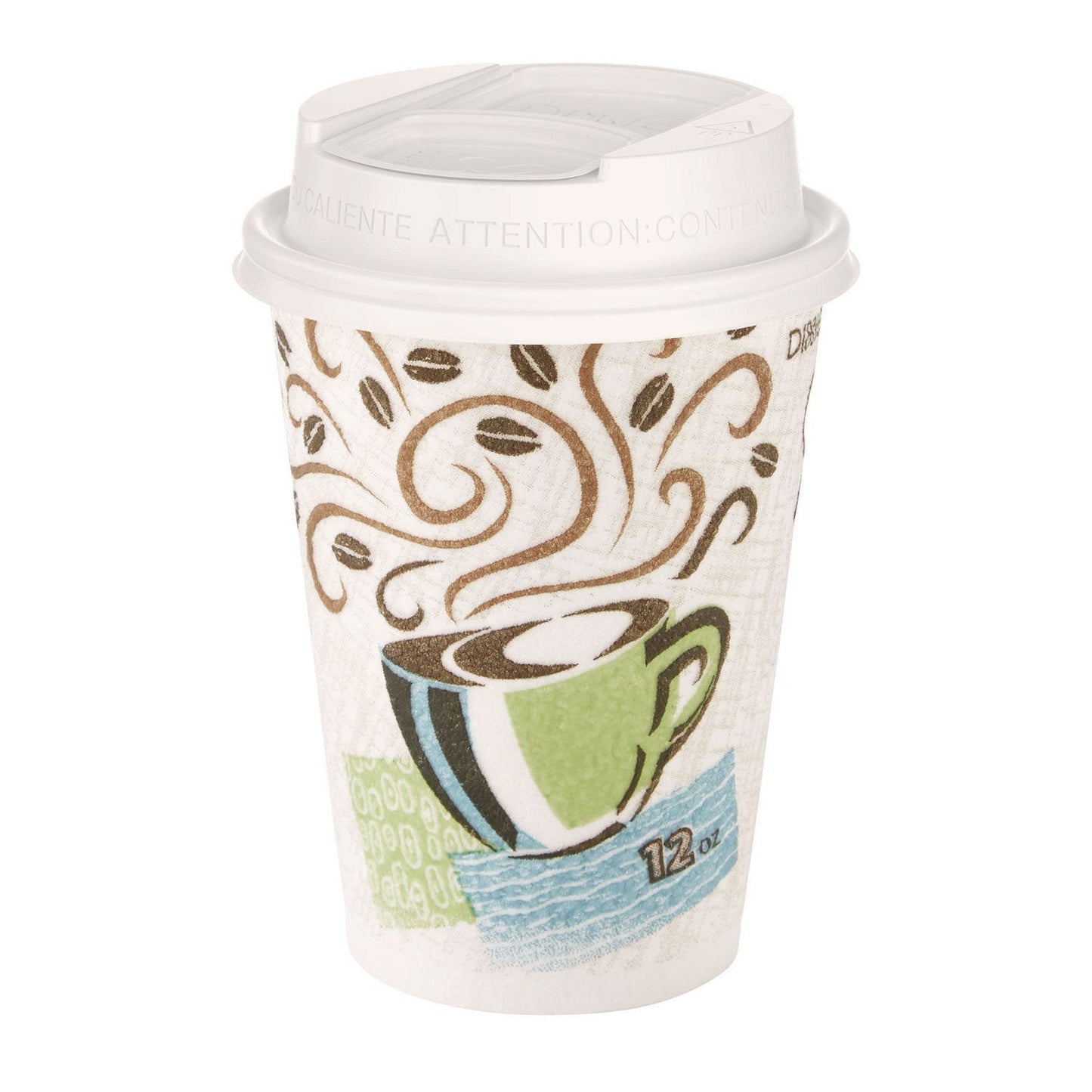 Dixie Smart Top Reclosable Lids for Hot Cups, Fits 10 oz to 20 oz Cups, White, 1,000/Carton (DXEDSL9542)